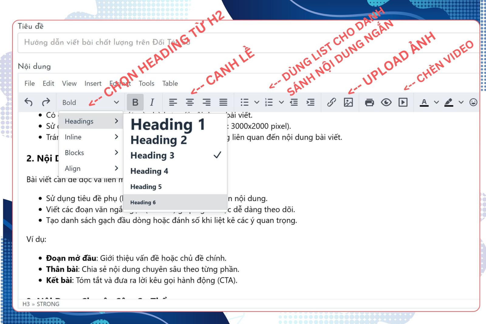 Hướng dẫn dùng editor cơ bản